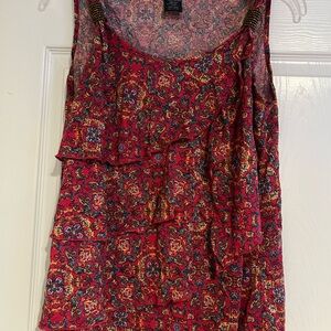 Faded Glory Pink and Red Paisley Top